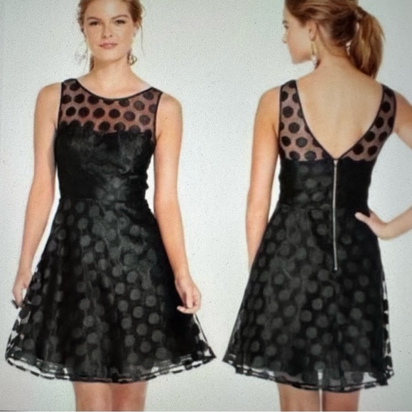 Betsey Johnson Dresses & Skirts - Betsey Johnson Retro 50s Fit & Flare Black Polka Dot Dress - Size 10/M